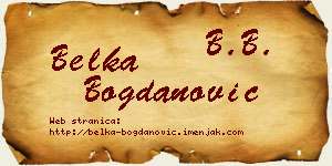 Belka Bogdanović vizit kartica